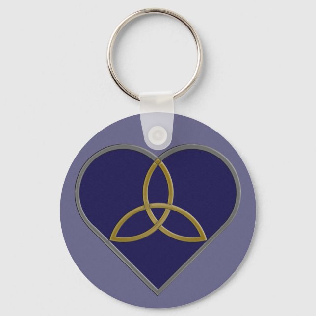 Porte-clés Blue Trinity Heart Keychain (Recto)