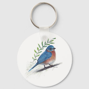 Porte-clés Bluebird Bird Art Keychain
