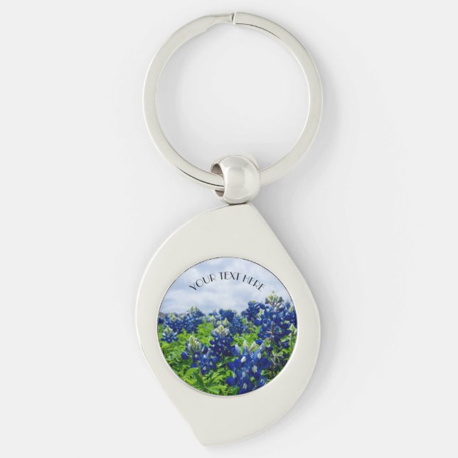 Porte-clés Bluebonnets Blue Flowers Texas texan Floral (Devant)
