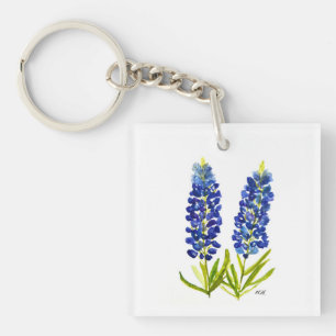 Porte-clés Bluebonnets Texas State Flowers Lupine Watercolor