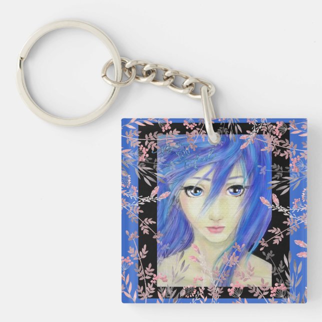 Porte-clés Blues Ont Il Originale Anime Girl (Devant)