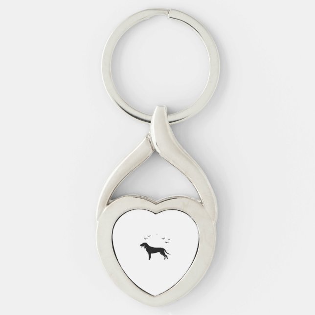 Porte-clés Bluetick Chien - Halloween Lune Silhouette Classic (Devant)