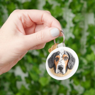 Porte-clés Bluetick Coonhound Dog 3D inspiré