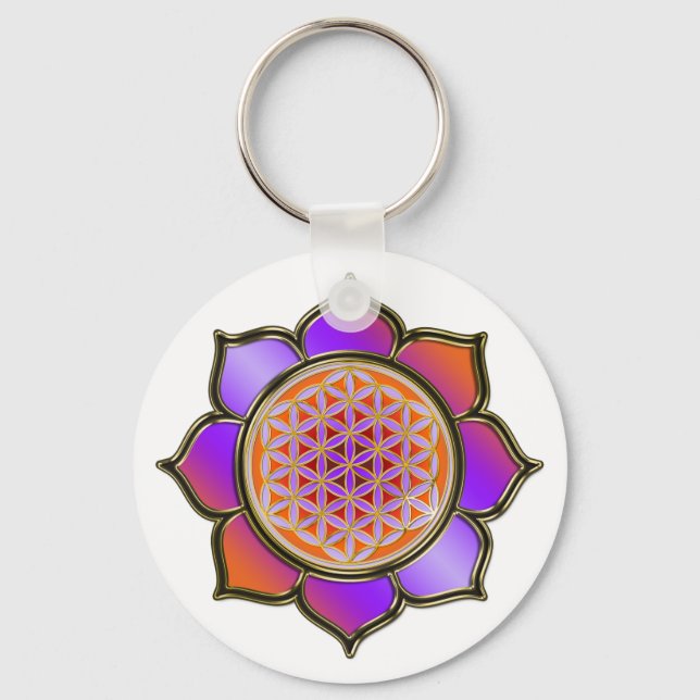 Porte-clés Blume des Lebens Lotus - violet orange / trans. (Recto)