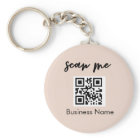 Blush Pink QR Code Carte de visite Votre logo pers