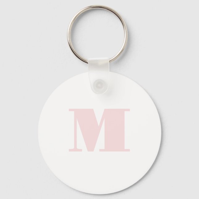 Porte-clés Blush Rose Monogramme Initiale Moderne (Recto)