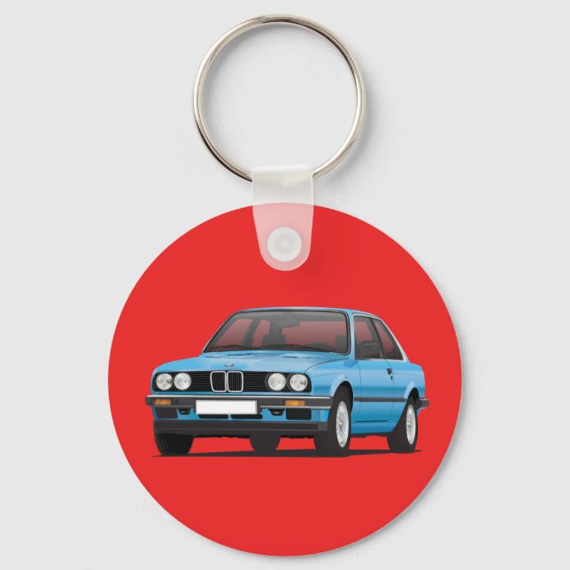 Porte-clés BMW E30 bleu argenté (Recto)