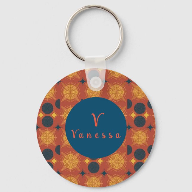 Porte-clés Boho Celestial Sun Moon Porte - clé de script (Recto)