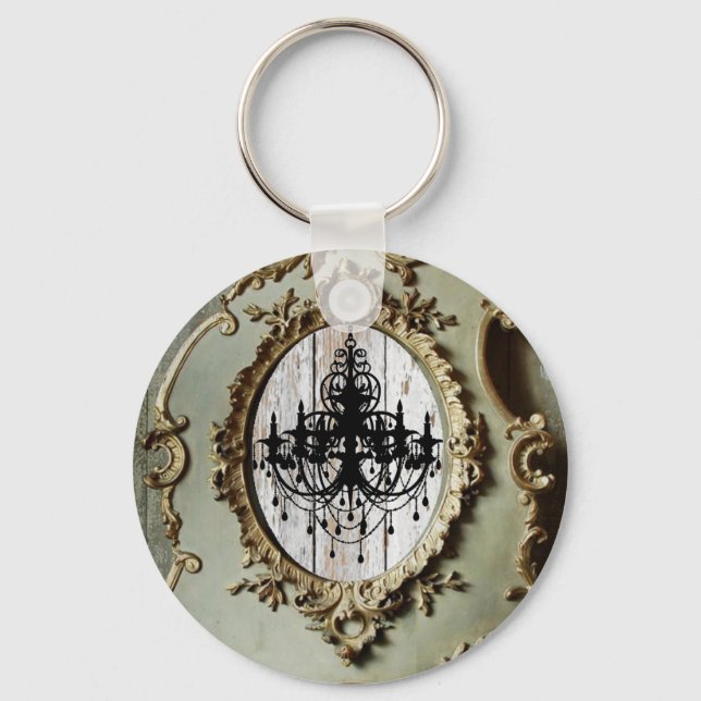 Porte-clés boho chic grange bois mariage campagnard rustique (Recto)