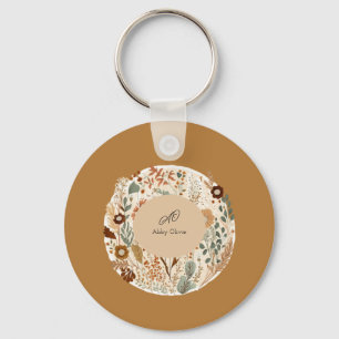 Porte-clés Boho floral aquarelle simple