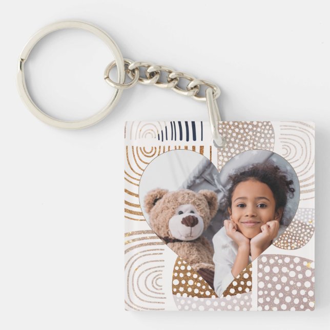 Porte-clés Boho Muté Forme Coeur Photo (Devant)