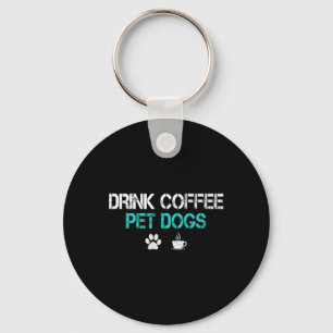 Porte-clés Boire Café Animaux Chiens Drôle Chien Amoureux Mam