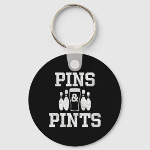Porte-clés Boire De La Bière De Bowling Drôle Pins Et Pintes 