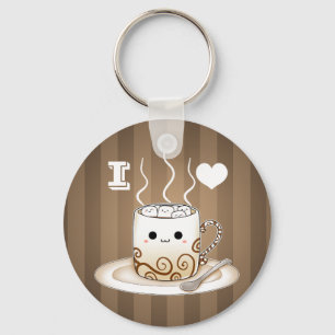 Porte-clés Boisson chaude de cacao de kawaii mignon