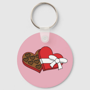 Porte-clés Boîte à chocolat de coeur de la Saint-Valentin