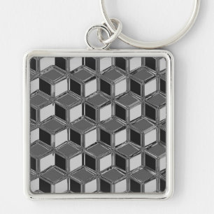Porte-clés Boîtes 3D Chrome - gris hématite