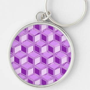 Porte-clés Boîtes 3D Chrome - violet pourpre