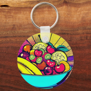 Porte-clés bol de fruits coloré Nourriture Pop A
