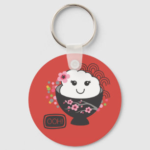Porte-clés Bol de riz japonais Kawaii