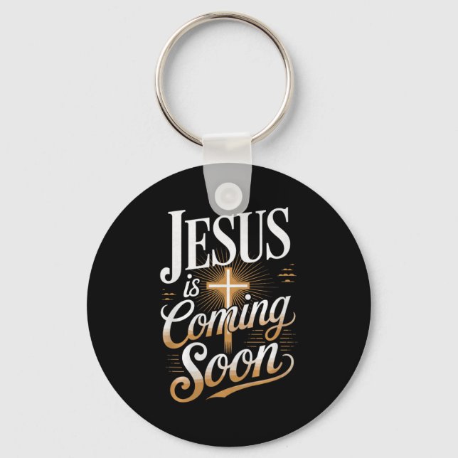 Porte-clés Bold Jesus Is Coming Soon Christian Apparel Premiu (Recto)
