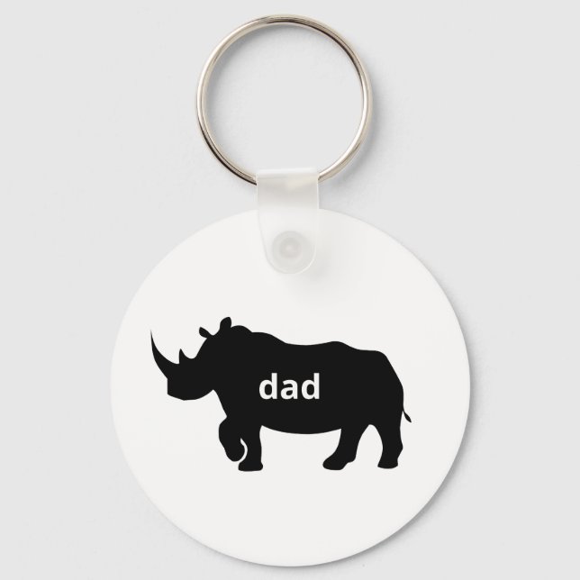 Porte-clés Bold Rhino Dad - Hommage en silhouette solide (Recto)