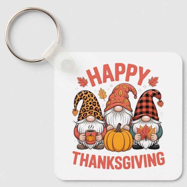 Porte-clés Bon thanksgiving Gnomes Automne saison (Recto)