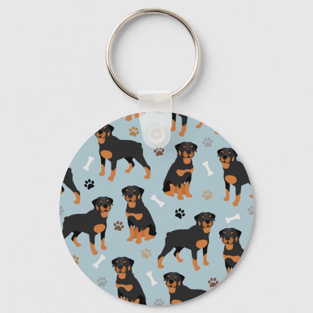 Porte-clés Bones et pattes de chien Rottweiler (Recto)