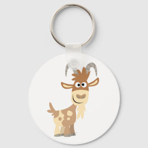 Porte-clés Bonjour ! Chèvre caricaturale mignonne
