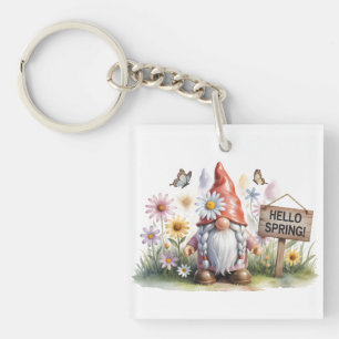 Porte-clés Bonjour Nain de Jardin du Printemps: Joli Nain ave