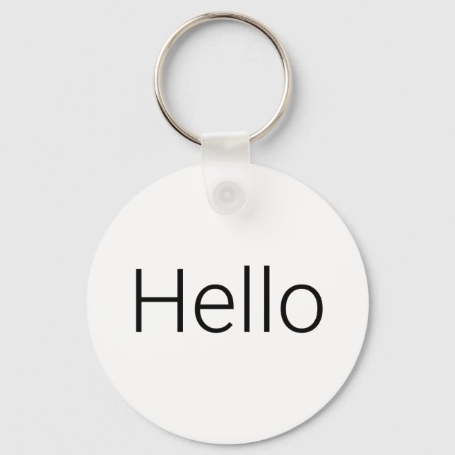 Porte-clés Bonjour noir et blanc minimaliste moderne chic drô (Recto)