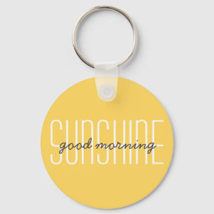 Porte-clés Bonjour soleil Citation de typographie moderne