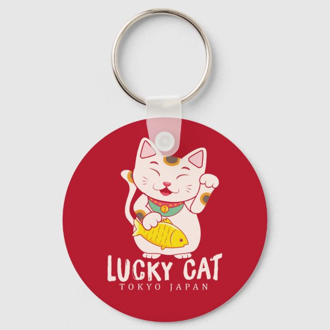 Porte-clés Bonne chance Charme Chat Lucky Maneki Neko (Recto)