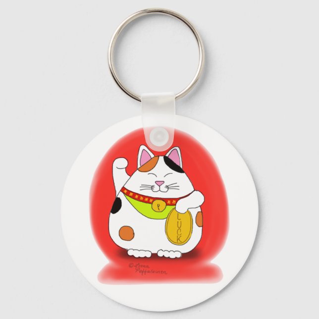 Porte-clés Bonne chance Maneki Neko (Recto)