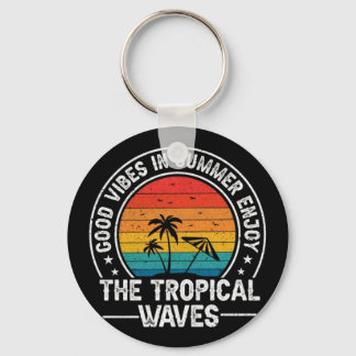 Porte-clés Bonnes Vibrations Vagues Tropicales D'été-64107