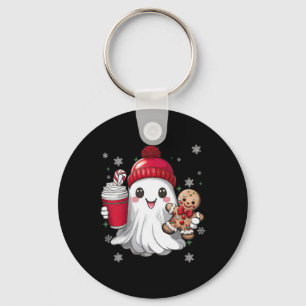 Porte-clés Bonnet fantôme rétro Noël vacances Xmas café G