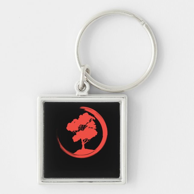 Porte-clés Bonsai Tree Enso Cercle japonais Bonsai (Devant)