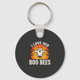 Porte-clés Boo Bees Halloween Ghost Bee Funny Design_1