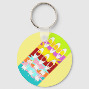 Porte-clés Boo Hoo design couleurs flash texte blanc Bu