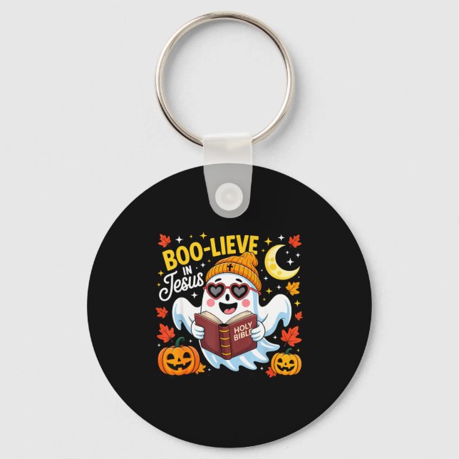 Porte-clés Boo-lieve In Jesus Ghost Christian Halloween Funny (Recto)