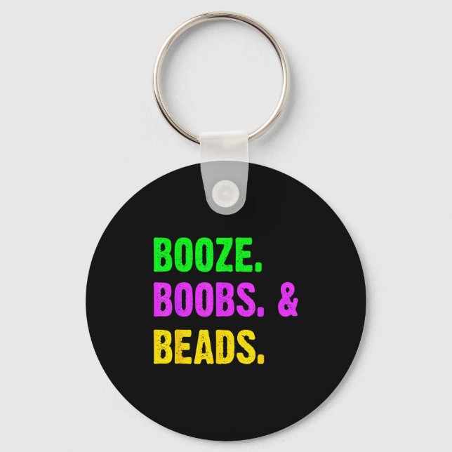 Porte-clés Booze S Beads Funny Mardi Gras New Orleans Festiva (Recto)