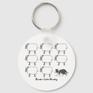 Porte-clés Border collie vivant en troupe le porte - clé de