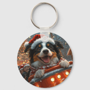 Porte-clés Bordure Collie Dog Roller Dessous de verre Noël