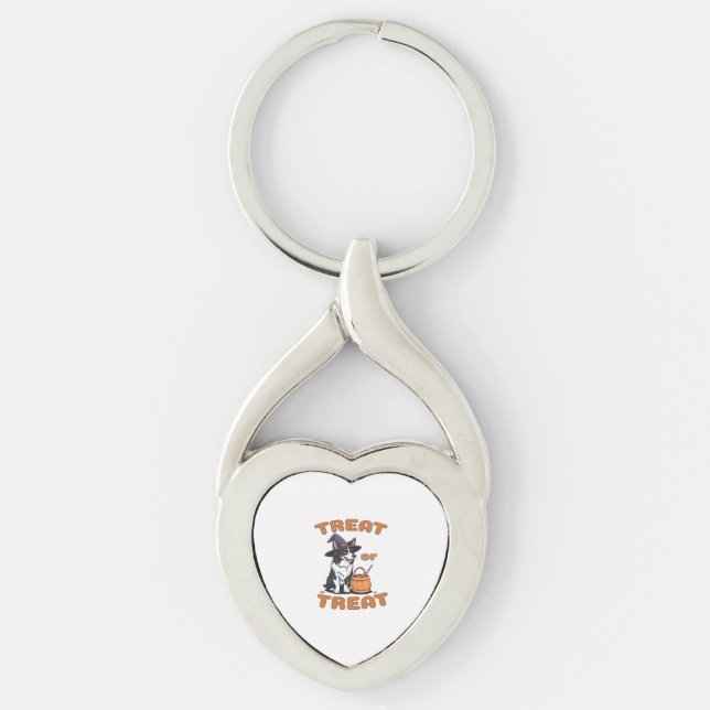 Porte-clés Bordure Collie Halloween Costume de chien "Treat o (Devant)