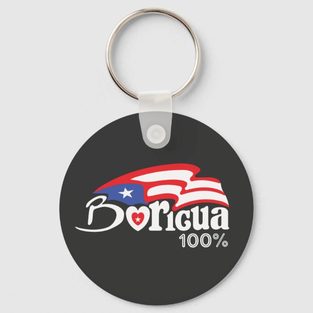 Porte-clés Boricua 100% Porto Rico Porte - clé (Recto)