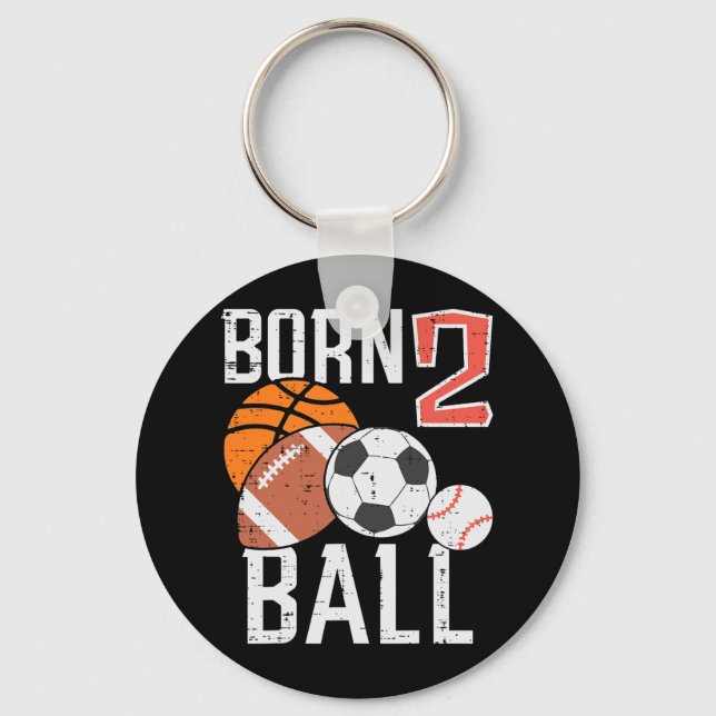Porte-clés Born Basketball Football 2nd Birthday Toddler Boy  (Recto)
