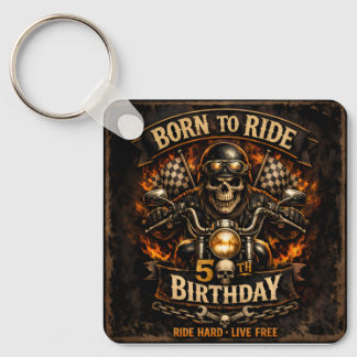 Porte-clés Born to Ride 50th Birthday Biker Skull