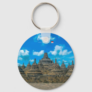 Porte-clés Borobudur, Indonésie - Temple bouddhiste ancien