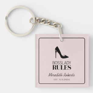 Porte-clés Boss Lady Stiletto Logo Blush Personnalisé