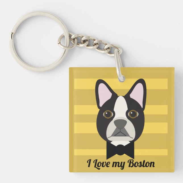 Porte-clés Boston Terrier (Devant)