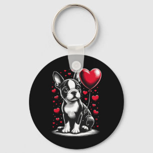Porte-clés Boston Terrier Chien Valentine's Day Chien proprié